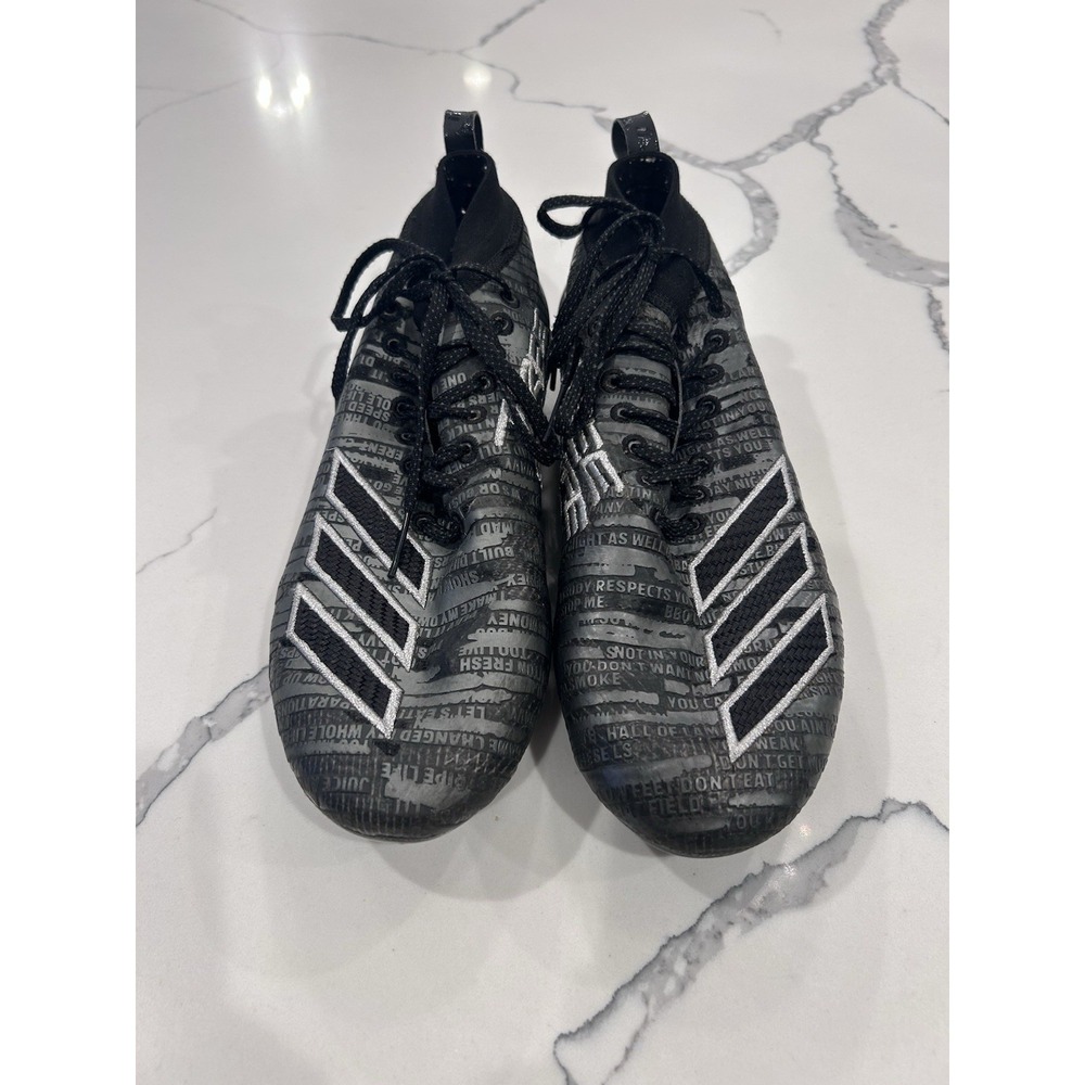 adidas Adizero Football Cleats Black/Gray Molded Studs Men's US 10 - No Insoles